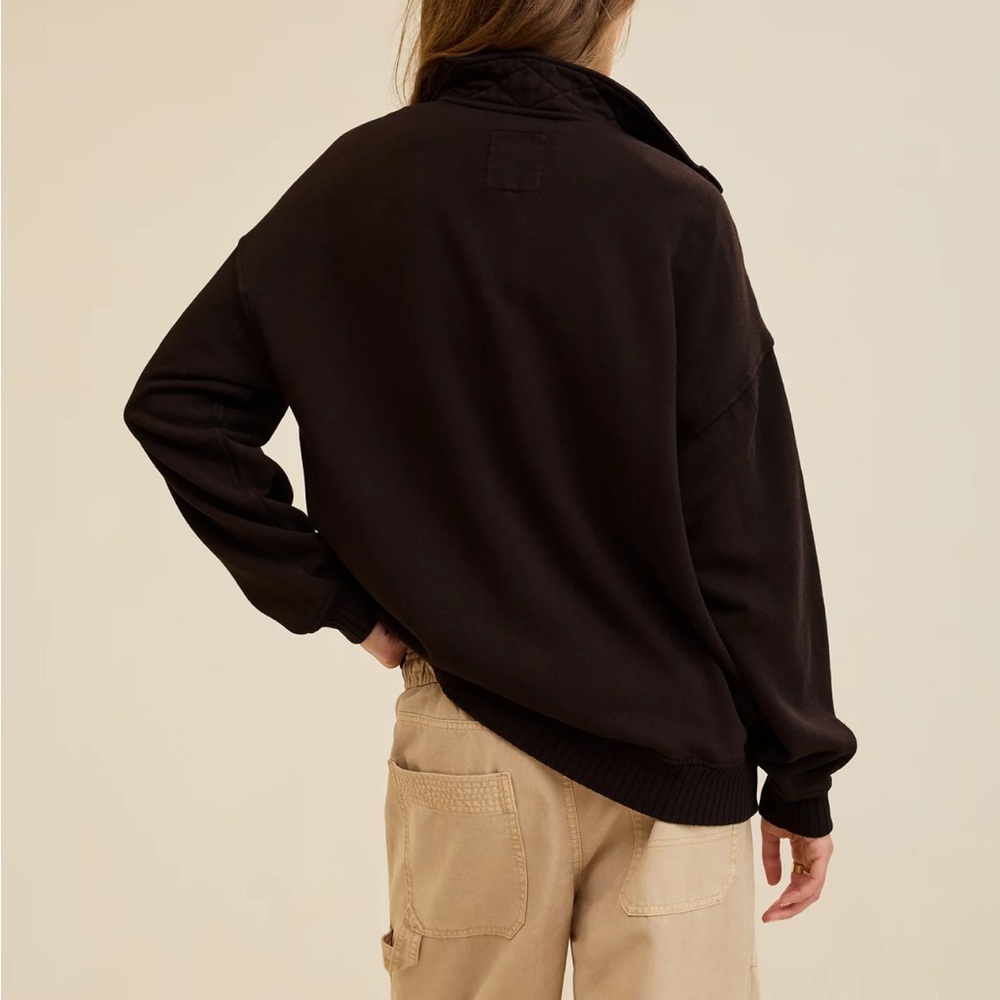 aerie brown Pullover Half-Snap Sweatshirt - Picture 3 of 5
